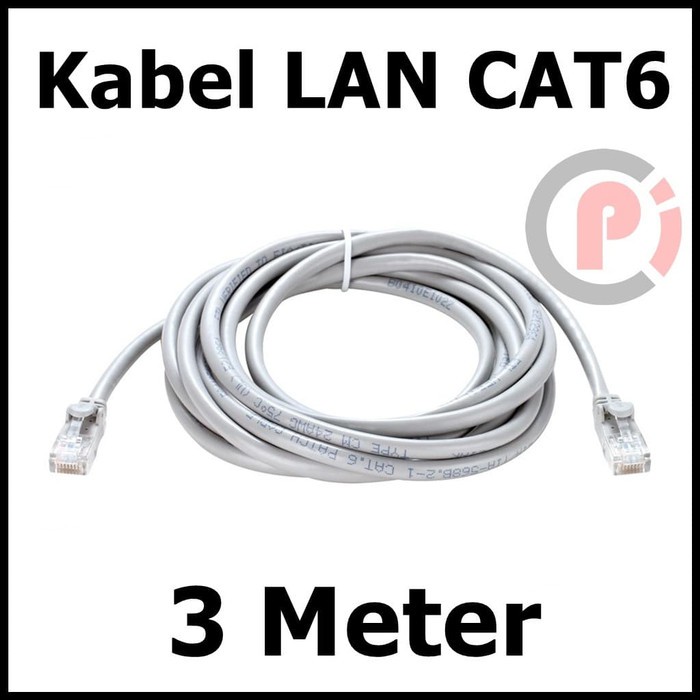 CAT6 Kabel LAN 3 Meter Ethernet Jaringan Sudah Jadi Pabrikan CAT 6