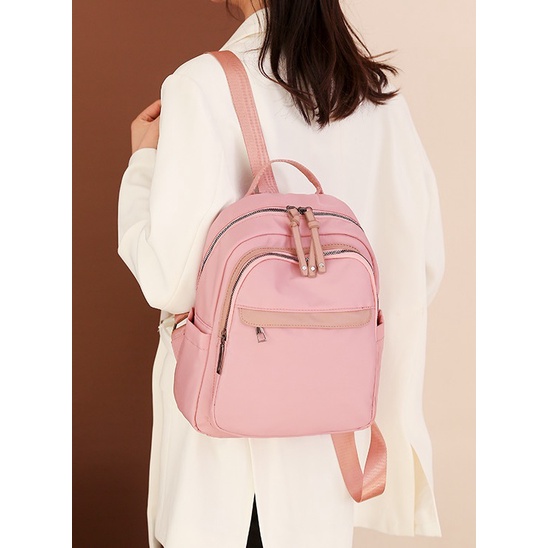 3 WARNA - TAS BACKPACK KOREA GUESS LUCU SIMPLE ELEGAN PINK HITAM COKLAT BROWN TAS PUNGGUNG KANTOR KU