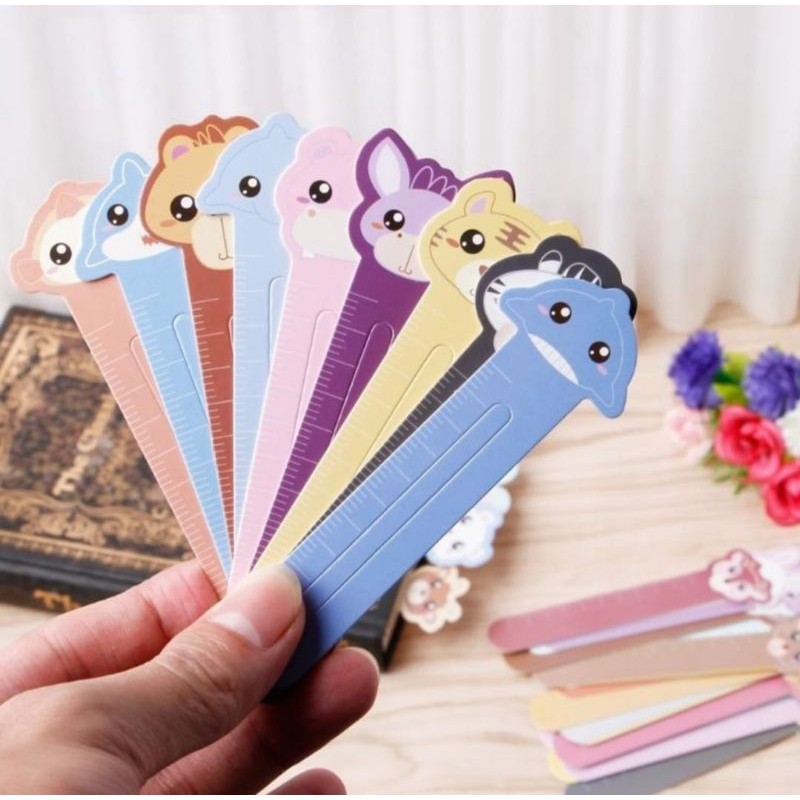 bookmark pembatas buku lucu bahan kertas edisi animal berwarna