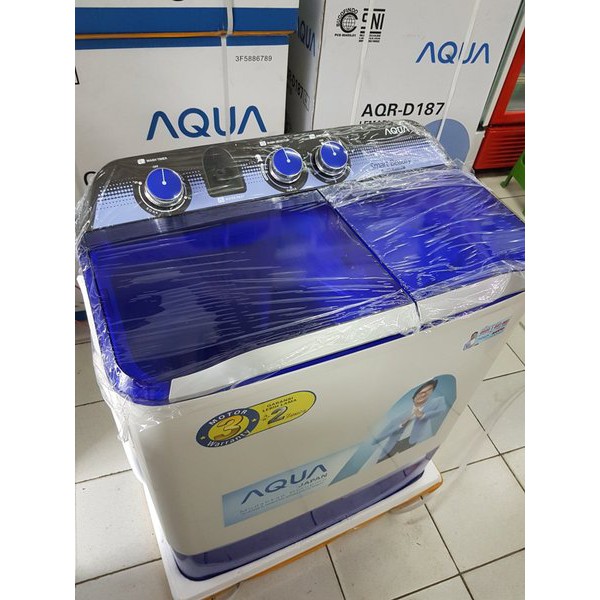 Mesin Cuci 2 Tabung AQUA Sanyo AQW 780 XT Hijab Series Cuci dan Kering Low Watt 7.5 KG