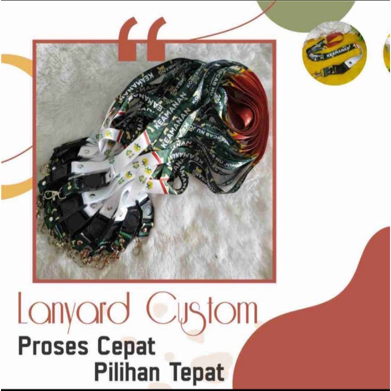 

lanyard custom printing 2 sisi pakai stopper