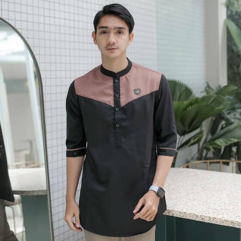 Kurta Pakistan Bahan Toyobo Lengan 3/4 Baju Koko Muslim Fashion Modern