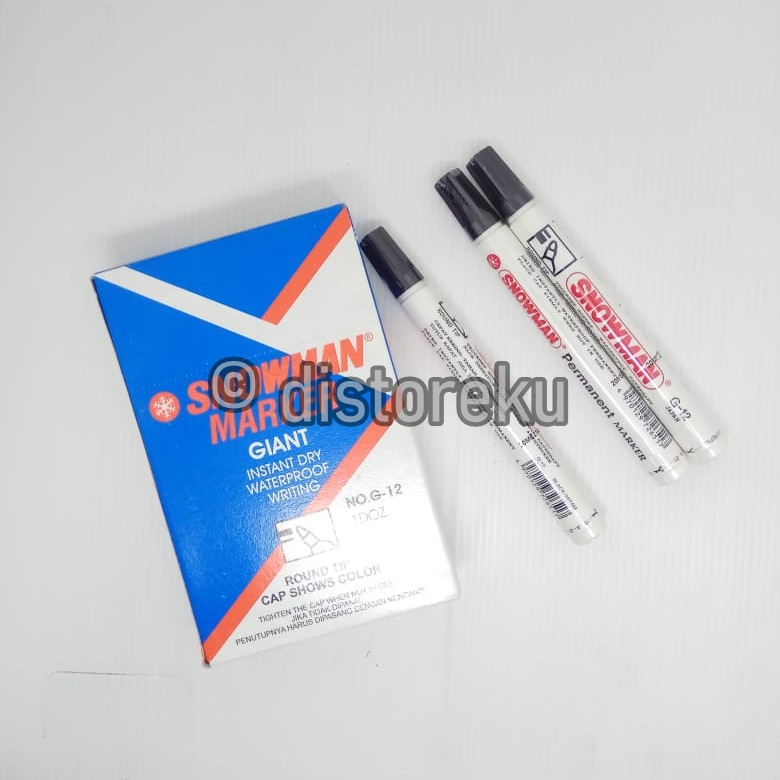 1pcs spidol permanent ink snowman marker permanen No. G-12 hitam / black