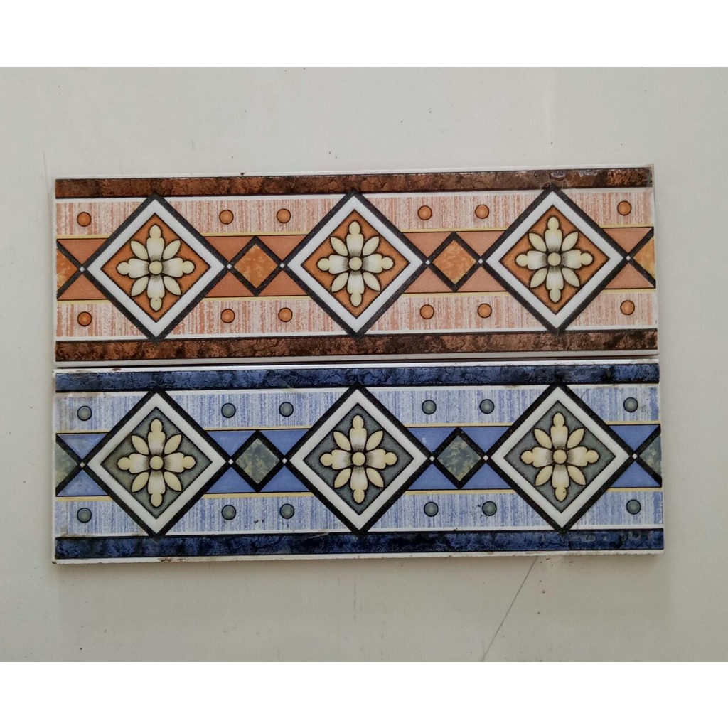 List Keramik 25cm Motif Batik Ketupat / Lis / Listello