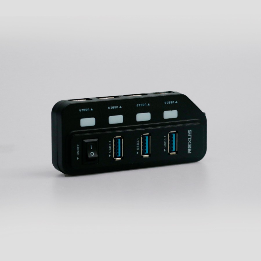 USB Hub Rexus 3.1 H332 7 Port + Converter Type C