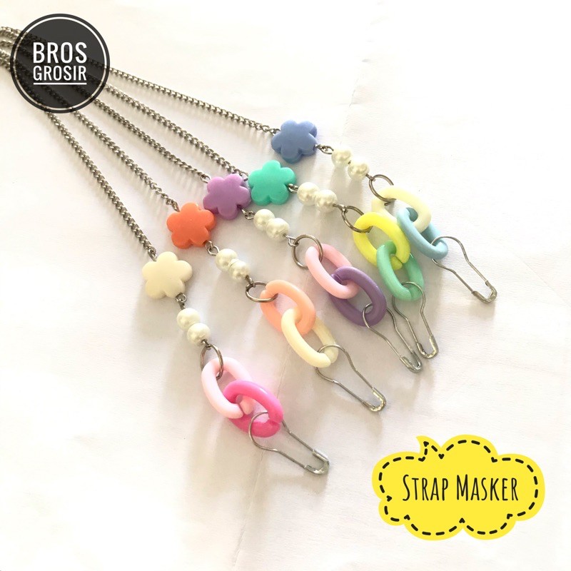 Strap Masker BUNGA KECIL RANTAI PASTEL/tali masker/strap mask/gantungan masker hijab