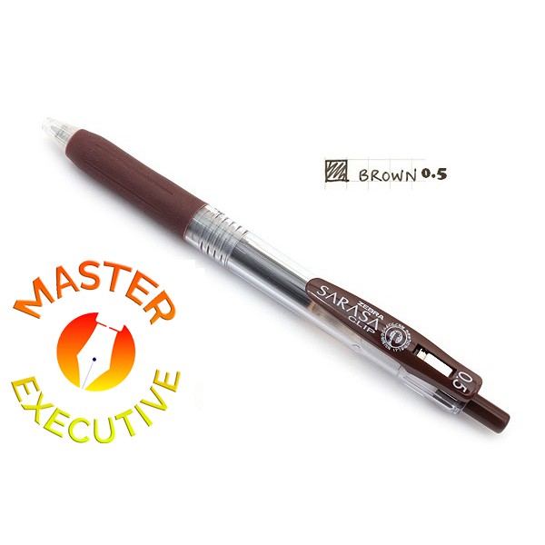 [Buah] Zebra Sarasa Clip JAPAN Brown 0.5 Gel Ink Rollerball / Pulpen Jel Coklat