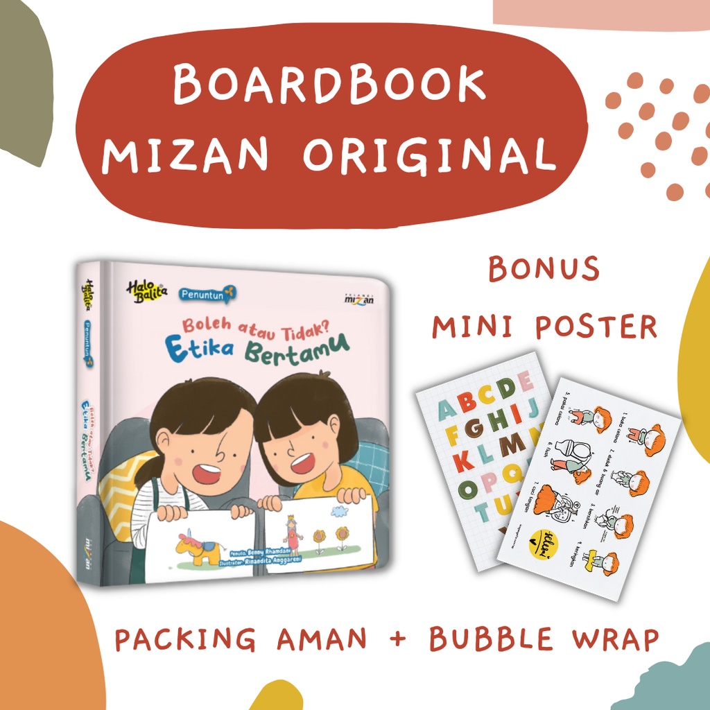 Boardbook Original Mizan - Halo Balita : Seri Penuntun Boleh atau Tidak? Etika Bertamu