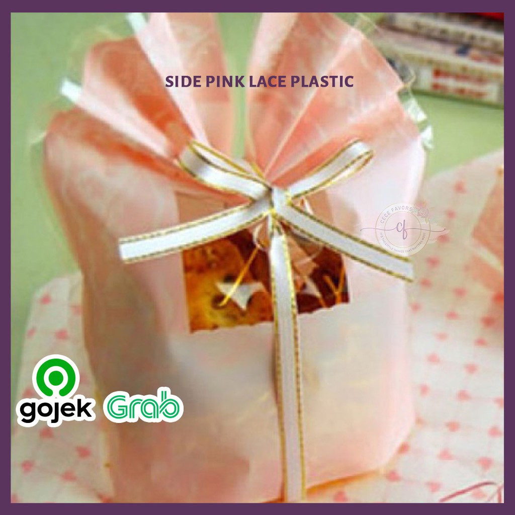 Kemasan Kue Kering Plastik Standing Pouch Side Pink Lace Plastic