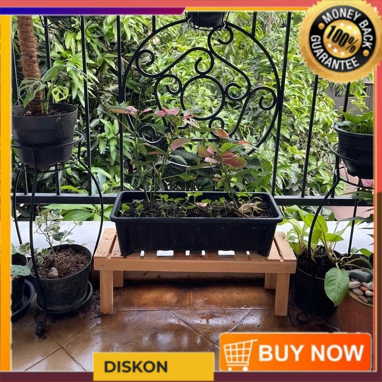 RAK BUNGA /STANDING KAYU MINI MALIS / RAK BUNGA WOODEN PANJANG 60cm x 16cm x 35cm