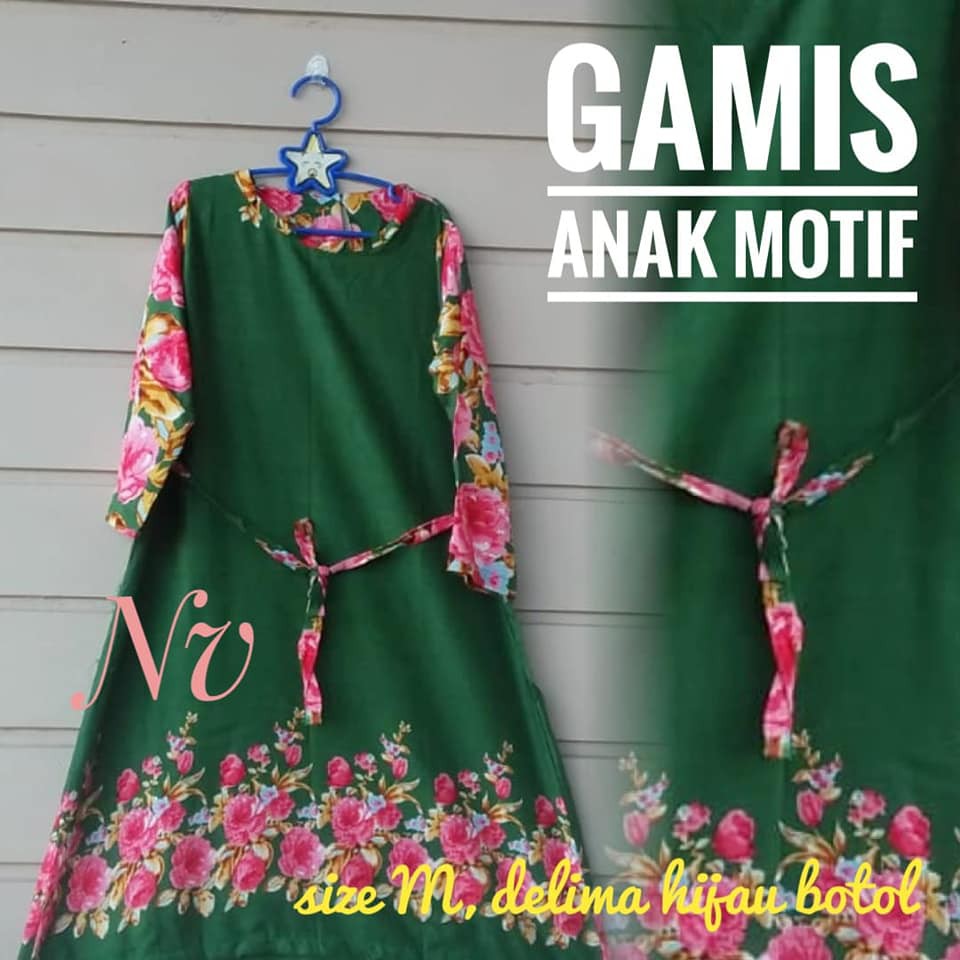 BAJU ANAK GAMIS MOTIF SAFEA UK M ( UMUR 3 - 5 TAHUN )