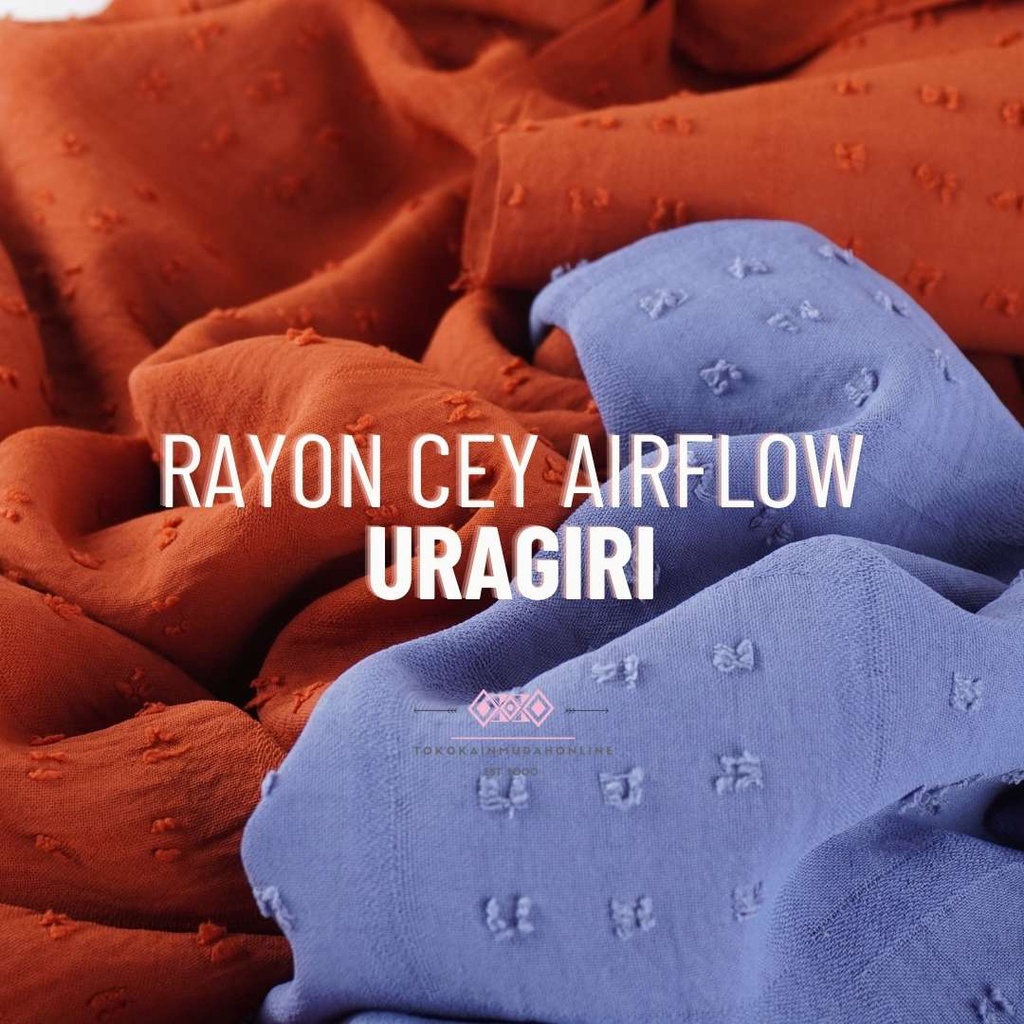 Kain Rayon Cey Airflow Crinkle (Krinkel) URAGIRI PREMIUM Motif Wajik Kotak" l TERMURAH & TERBARU
