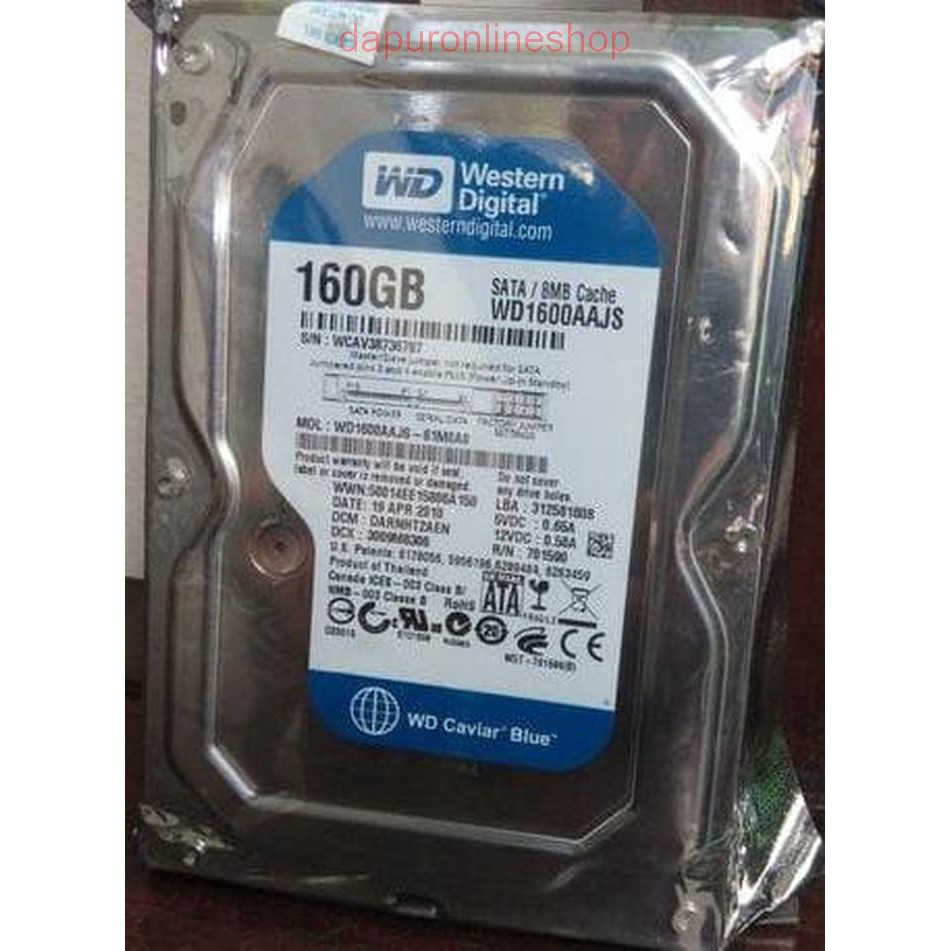 PROMO Harddisk Internal Pc 3.5" 160Gb Sata Garansi 1 Th (hdd 160 Gb WD) ORI
