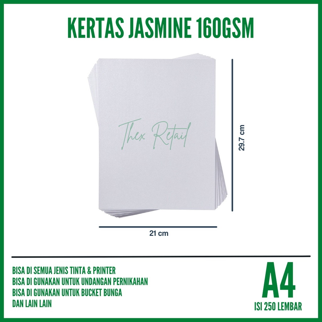 

Kertas Jasmine A4 isi 250 lembar / Fancy Paper / Kertas Undangan / Paper Flower