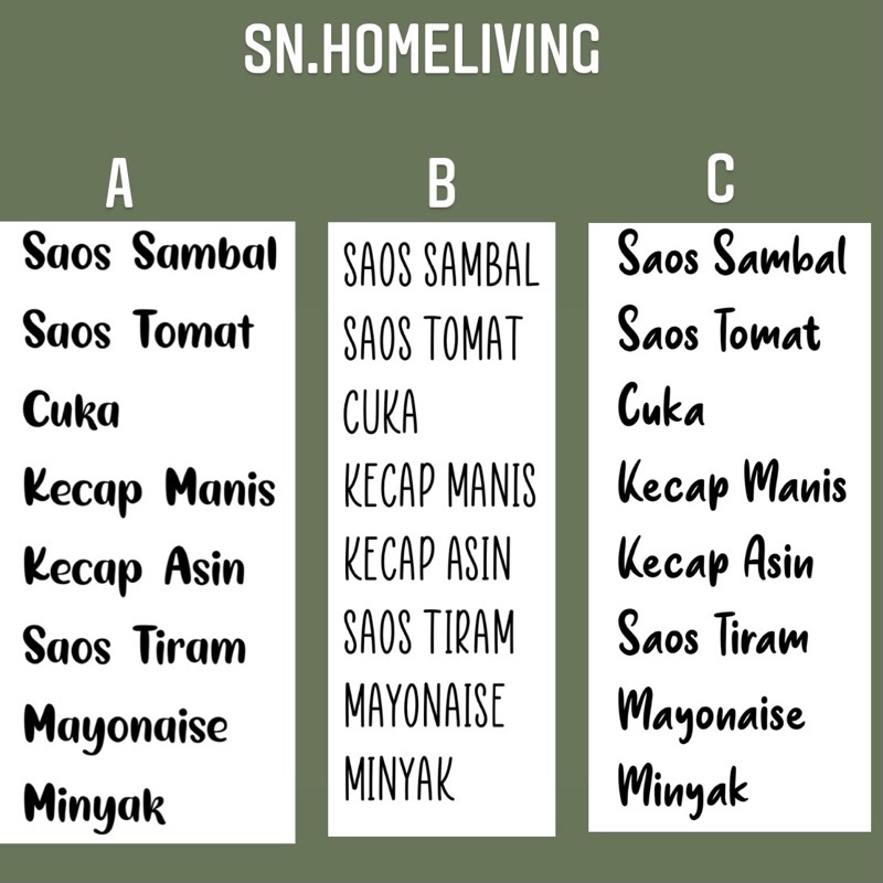 

Stiker Bumbu huruf Waterproof Termurah / label bumbu perpcs