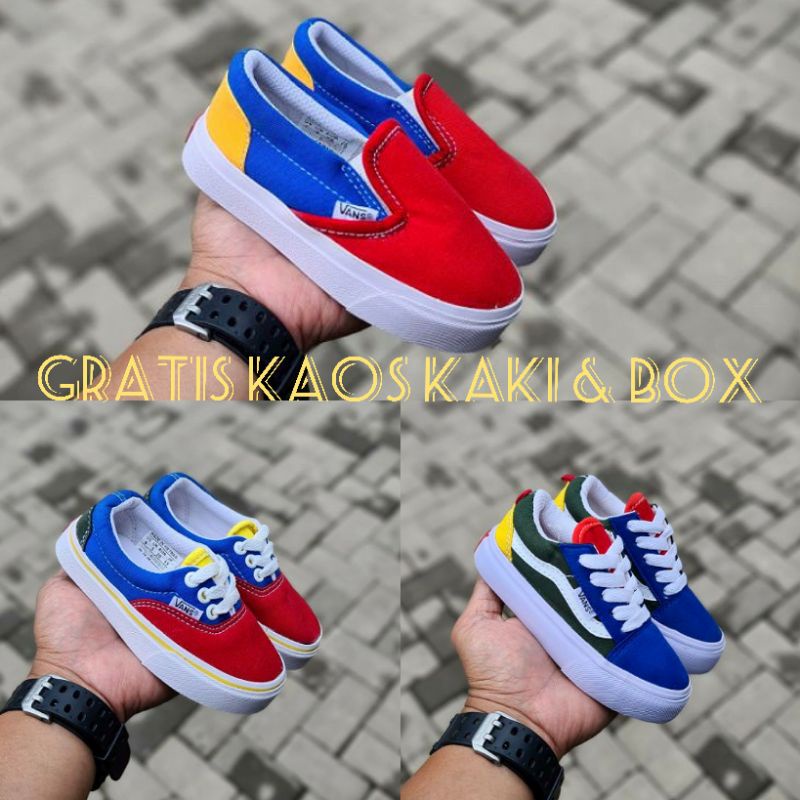 Sepatu sneaker anak laki laki dan sepatu anak perempuan sepatu vans anak motif mario premium vietnam