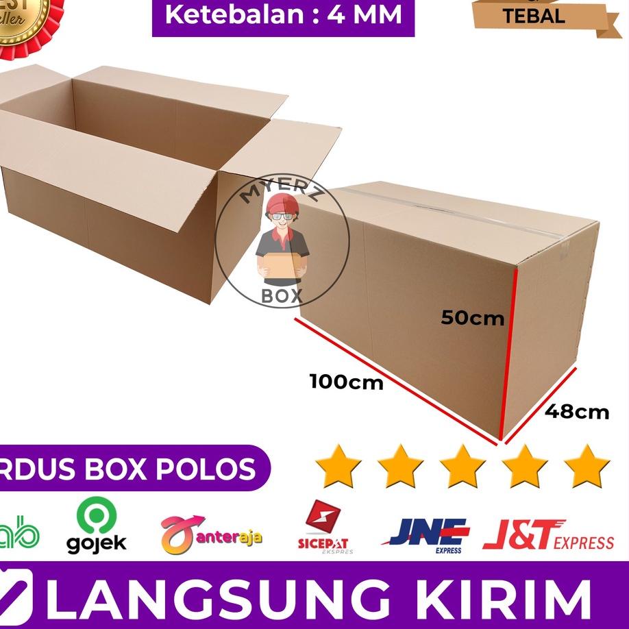 

♚ Kardus Besar Jumbo – Karton Box Polos 100 x 48 x 50 Packing Pindahan ✹