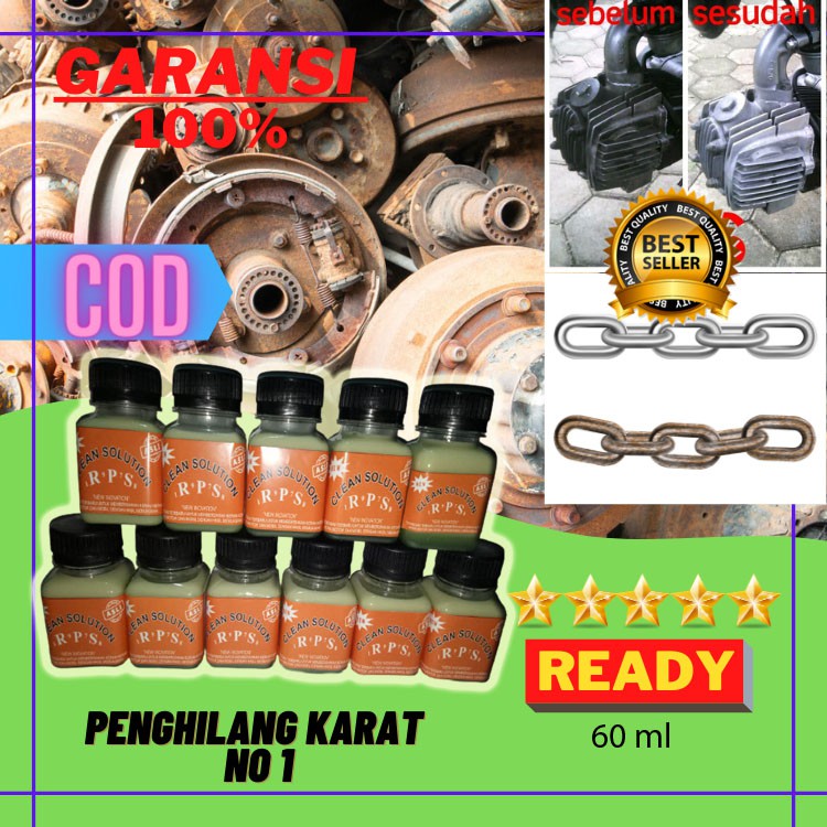GROSIR RPS 50 ml CAIRAN PEMBERSIH KERAK KARAT JAMUR untuk Mesin Mobil Body Velg Knalpot Sepeda Motor