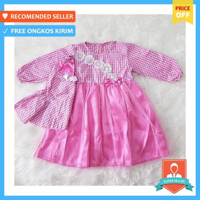 SETELAN BAYI - BAJU GAMIS MUSLIM ANAK BAYI PEREMPUAN SET JILBAB BUNGA - BAJU & SEPATU BAYI