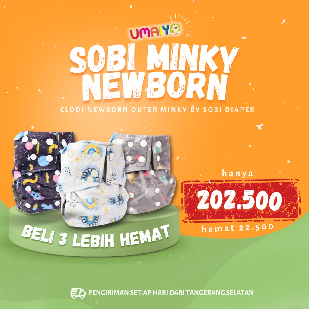 Clodi Sobi Newborn MICROFIBER - Popok Kain bayi Cuci Ulang Khusus Untuk Bayi Baru Lahir