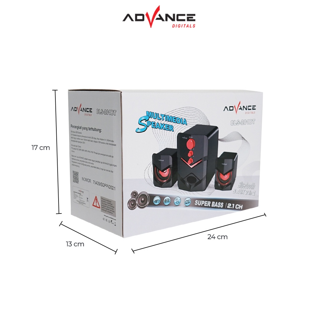 【READY STOCK】 Advance Speaker Bluetooth CLS-201BT Multimedia Aktif 2.1 Stereo Music Box Subwoofer Karaoke USB Garansi 1 Tahun