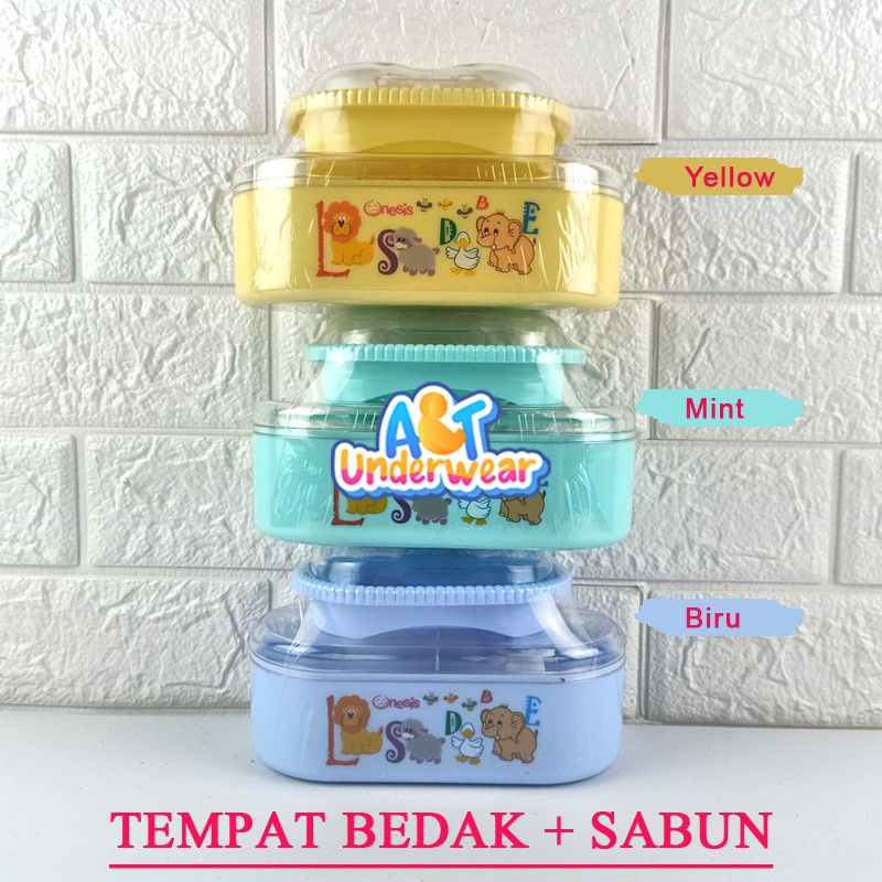 AT207-Onesis Tempat Bedak dan sabun bayi/tempat bedak tabur bayi double