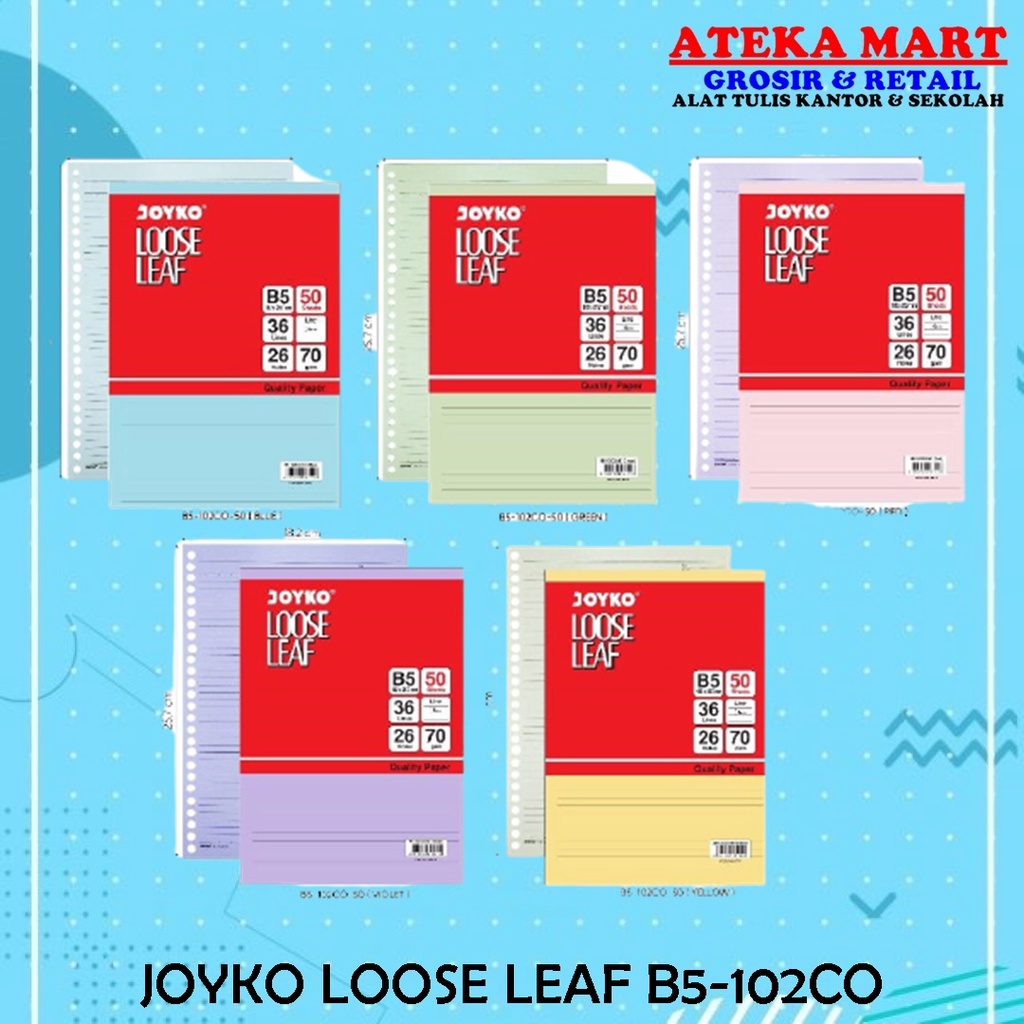 

[PAK] JOYKO LOOSE LEAF B5-102CO -50 ISI BINDER