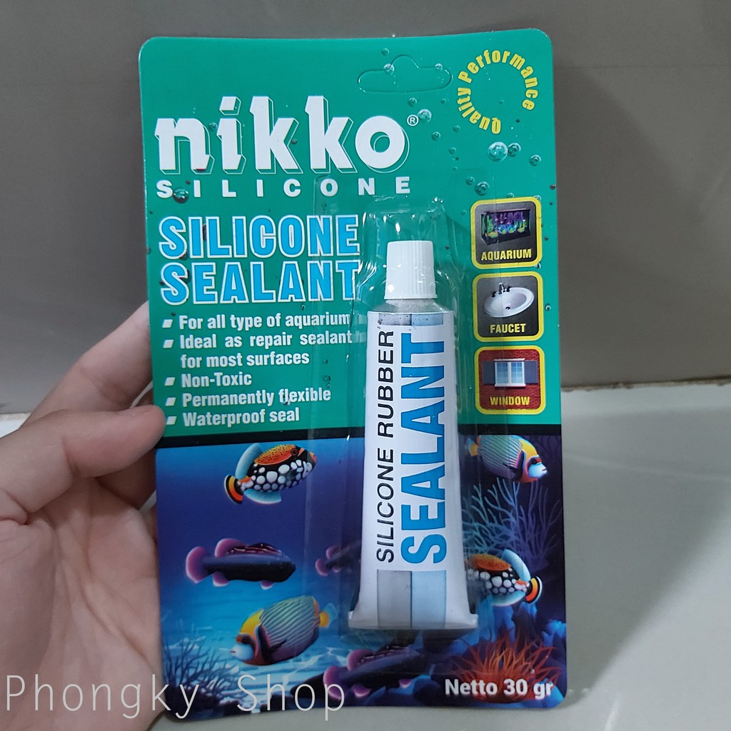 

NIKKO | Lem Nikko Silicone Sealant Kecil (30gr) - Lem Kaca & Akuarium Bening