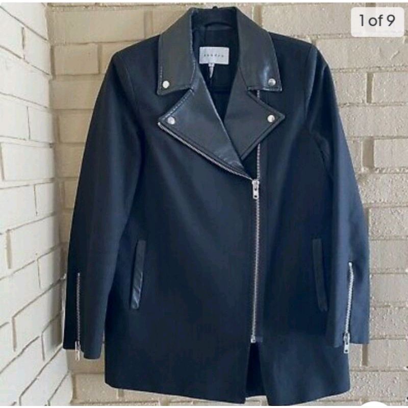 Sandro Wool Leather Jacket