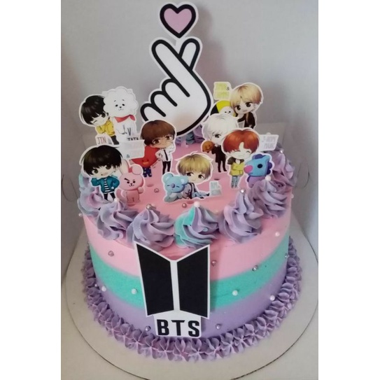 Topper kue bt21 bts army free nama dan ucapan