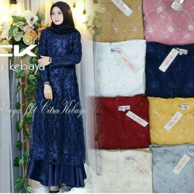 Setelan long tunik tile (long tunik + rok duyung)
