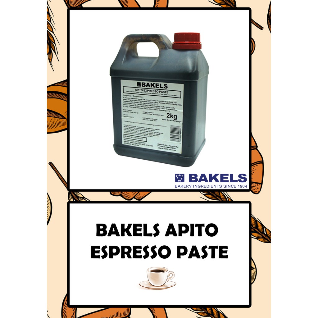 

( 1 Jerigen / 2 Kg ) Bakels Apito Expresso Paste, Perisa pasta Kopi