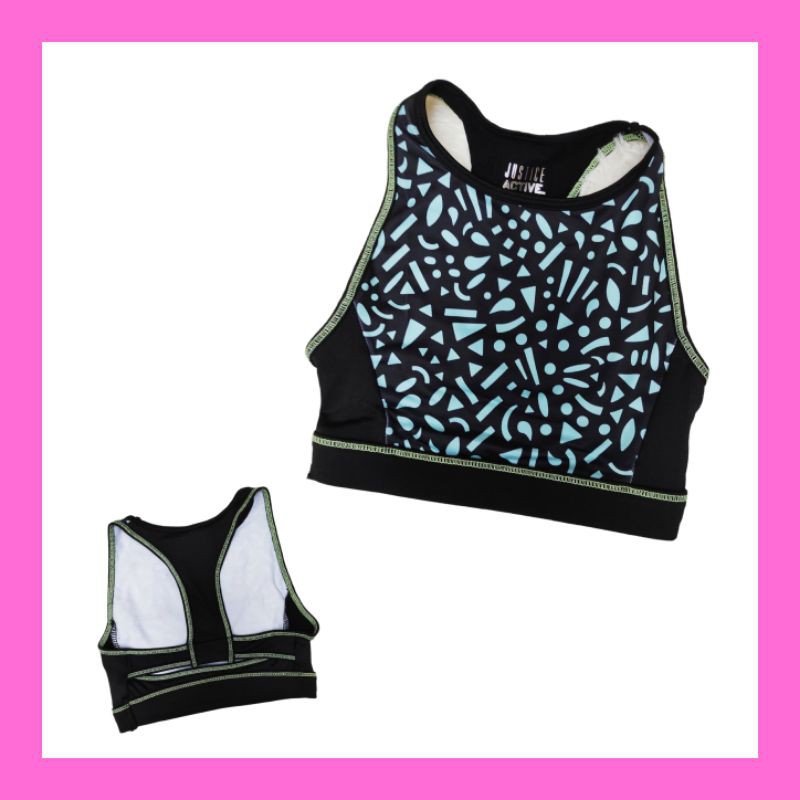 Justice black tosca sport bra anak perempuan 6 thn