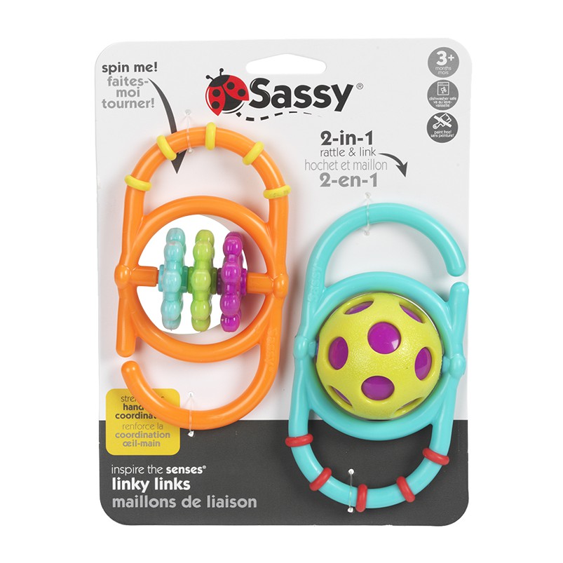 Sassy Linky Links Mainan Anak Bayi 2in1 Rattle dan Rantai