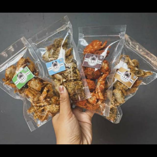 

BABY CRAB KRISPY/keripik kepiting/keripik SUPER PEDAS/kepiting renyah/SNACK KEKINIAN