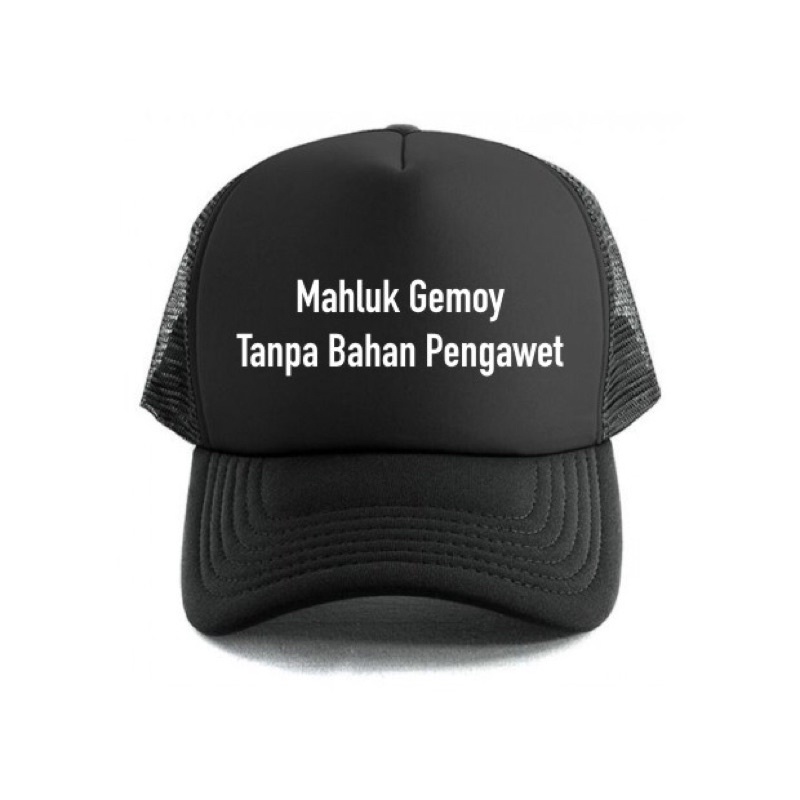 Topi Trucker Jaring Custom MAHLUK GEMOY