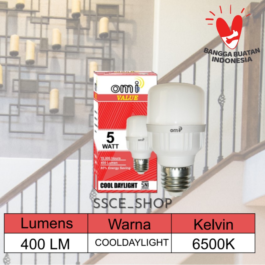 Bohlam Lampu LED Capsule Omi Value 5 Watt Putih / Lampu Tabung Omi 5W