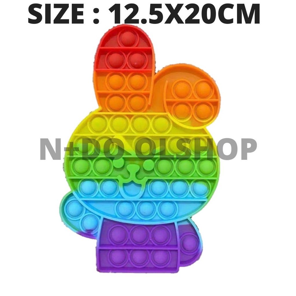 Pop It Jumbo FIDGET TOY Mainan Anak Karakter BTS Rainbow Ukuran 20 cm-COOKY