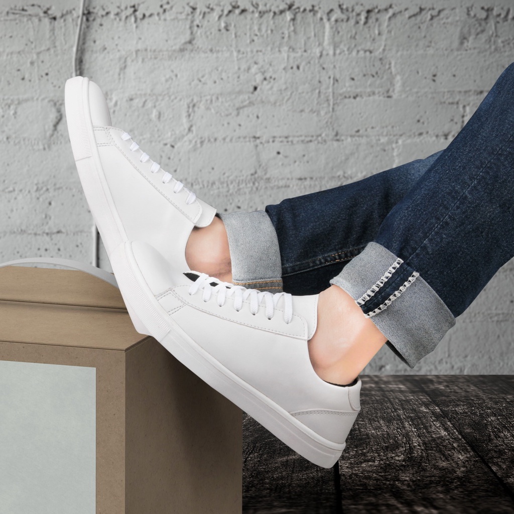 Sepatu Sneaker Pria Wanita ( Unisex ) Full Putih/Sneaker Casual white Keren/Sepatu Kets/Sepatu main/