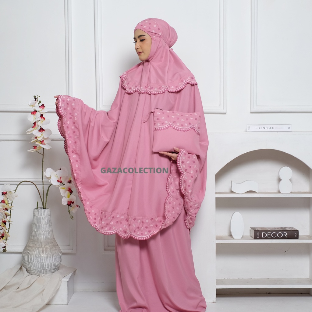 Mukena Dewasa Marwah Renda Bordir Premium