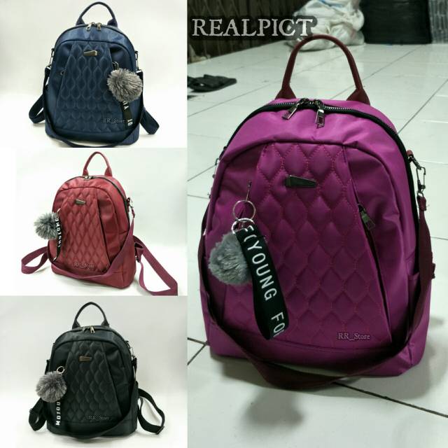 New Famous Tas Backpack Stylish KYKYMOW 2REST MICRO GELEMBUNG Free Gantungan /tas badcover gelembung