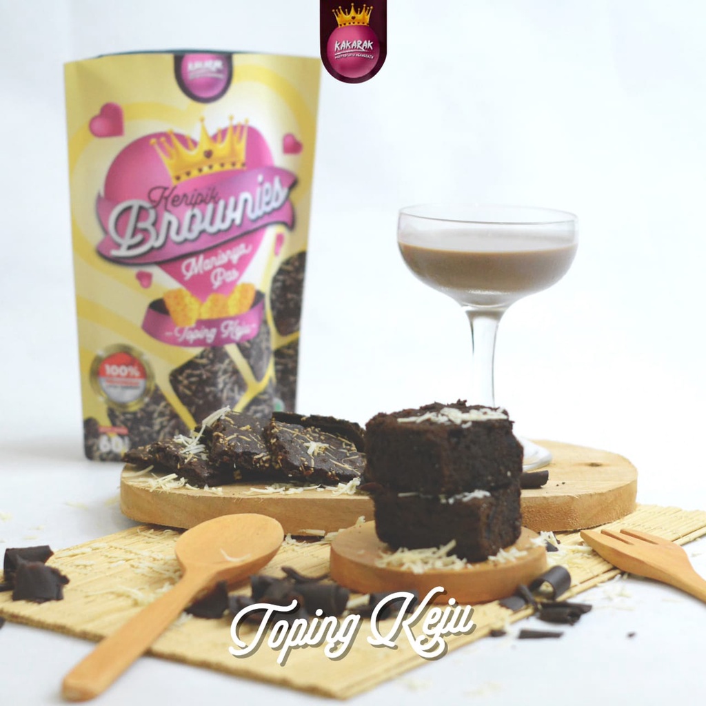 KERIPIK BROWNIES KAKARAK NEW TOPING KEJU TOPING CHOCOCHIS TOPING KACANG BRONIES BRONIS BROWNIS