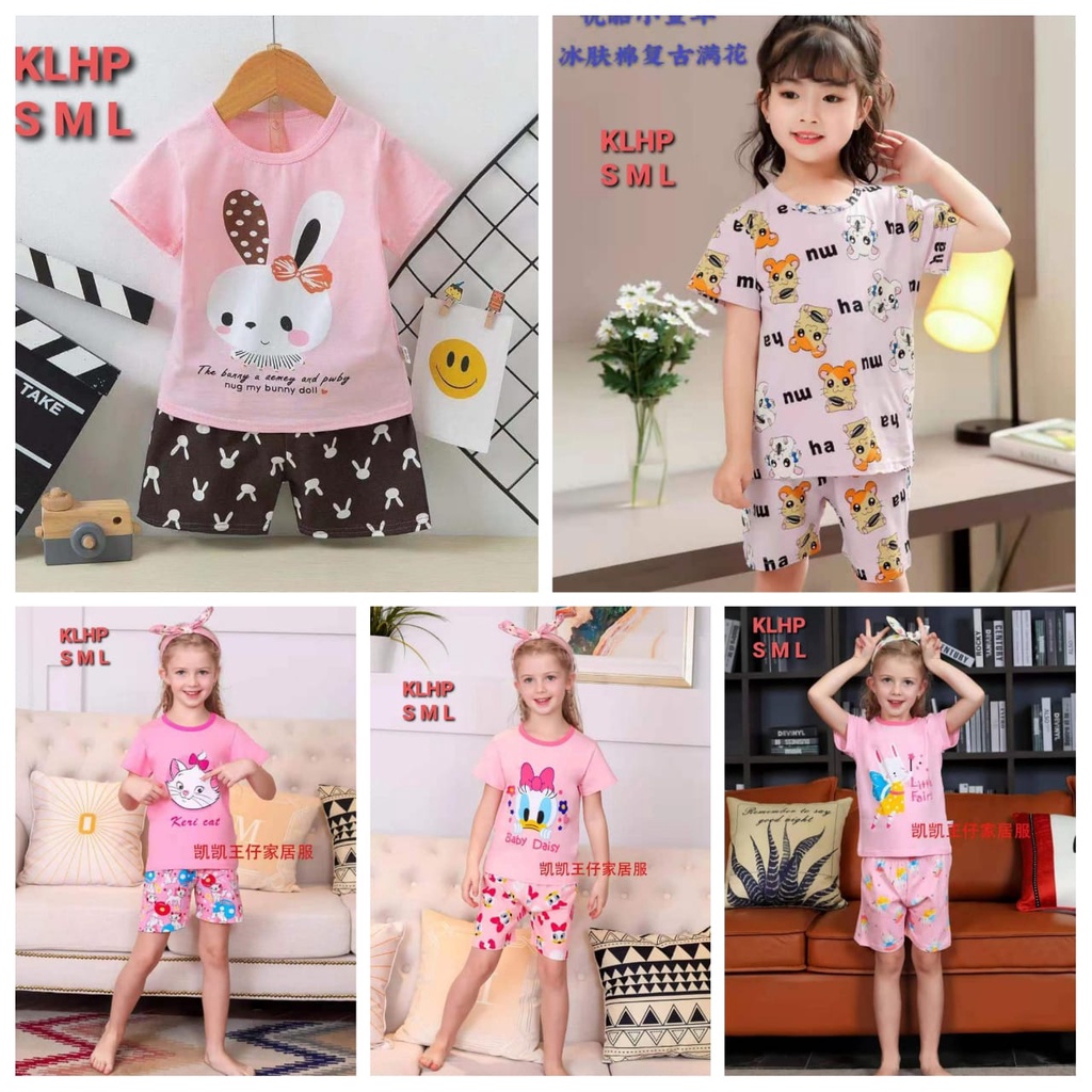 JONKA OFFICIAL - Piyama Anak Import Lengan Pendek Celana Pendek Girl Karakter Super Lucu Terbaru