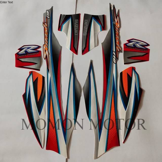 Sticker Striping Suzuki smash 110 r 2005 2006 merah silver