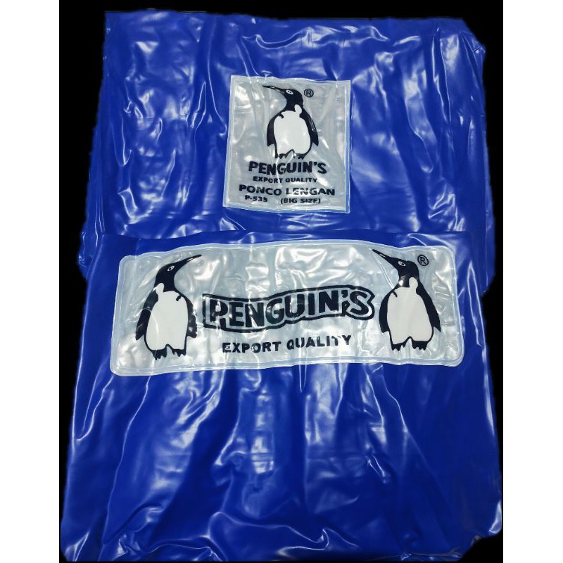 Jas Hujan Ponco Lengan JUMBO BIG SIZE Penguin P 535 Hippo Dewasa Pria Wanita / Penguins Raincoat Poncho Mantel Hujan Pinguin Kelelawar Cewek Cowok Remaja Batman Phonco Tebal Kuat Berkualitas Terbaru Harga Grosir