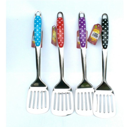 Spatula Model Berlubang Stainless Steel Sodet Motif Polkadot