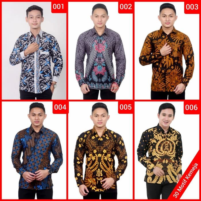 BAJU KEMEJA BATIK SLIM FIT PRIA LENGAN PANJANG KUALITAS MALL MODERN
