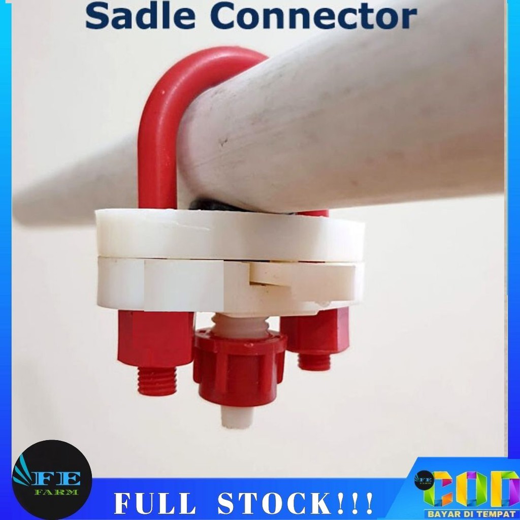 Sadle Connector TMO Konektor Pipa Menuju Selang Air Nipple Puyuh Ayam FEFARM