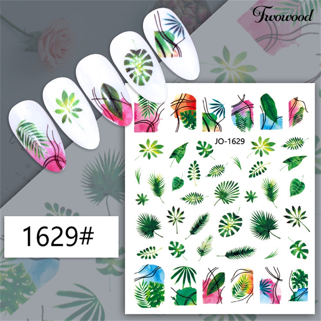 Twowood Stiker Kuku Warna-Warni Untuk Nail Art DIY