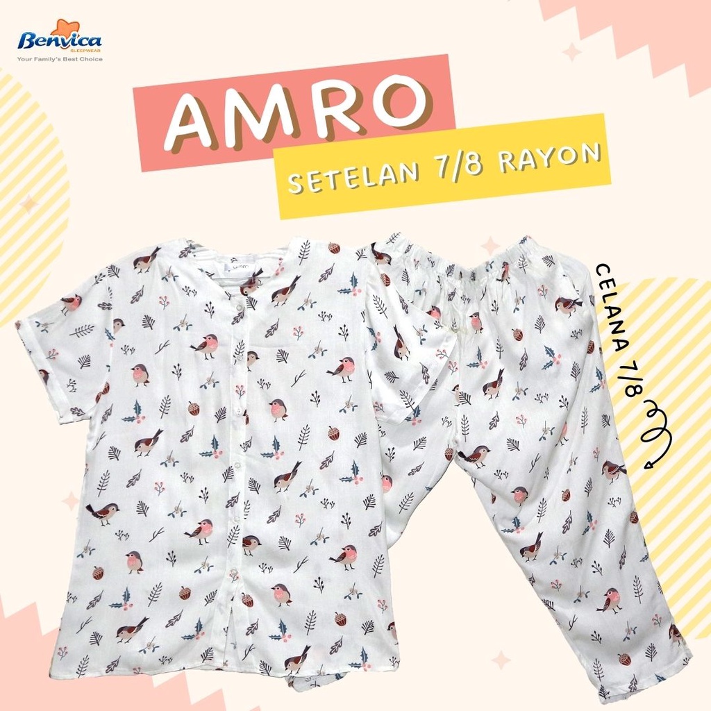 Baju Tidur Setelan 7/8 Rayon Amro